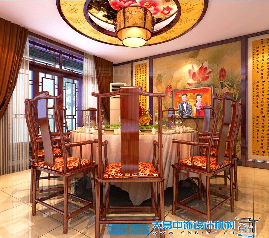 駐馬店新中式風(fēng)格家裝效果圖紅色典雅設計