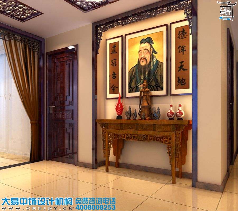 駐馬店新中式風(fēng)格家裝效果圖紅色典雅設計