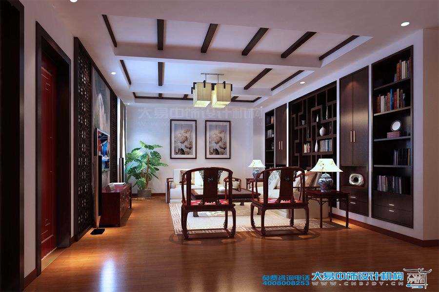 山西長(cháng)治現代中式風(fēng)格復式樓設計效果圖