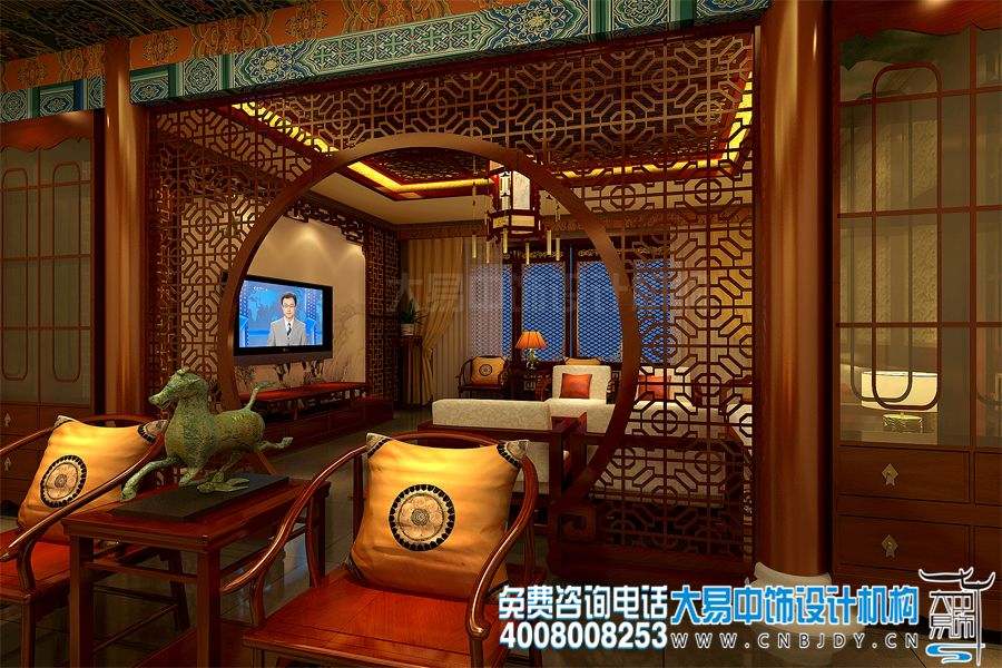 北京通州書(shū)畫(huà)會(huì )館設計效果圖及中式裝修效果圖